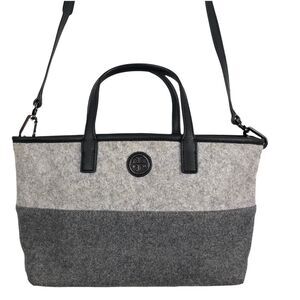 Tory Burch Ashley Crossbody Graphite Gray Light Gray Felt Leather Straps